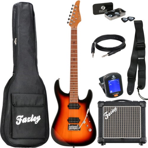 Fazley Sunset Series Sand Shark Sunburst electric guitar starter kit