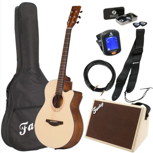 Fazley W100NE-4/4 western guitar starter kit