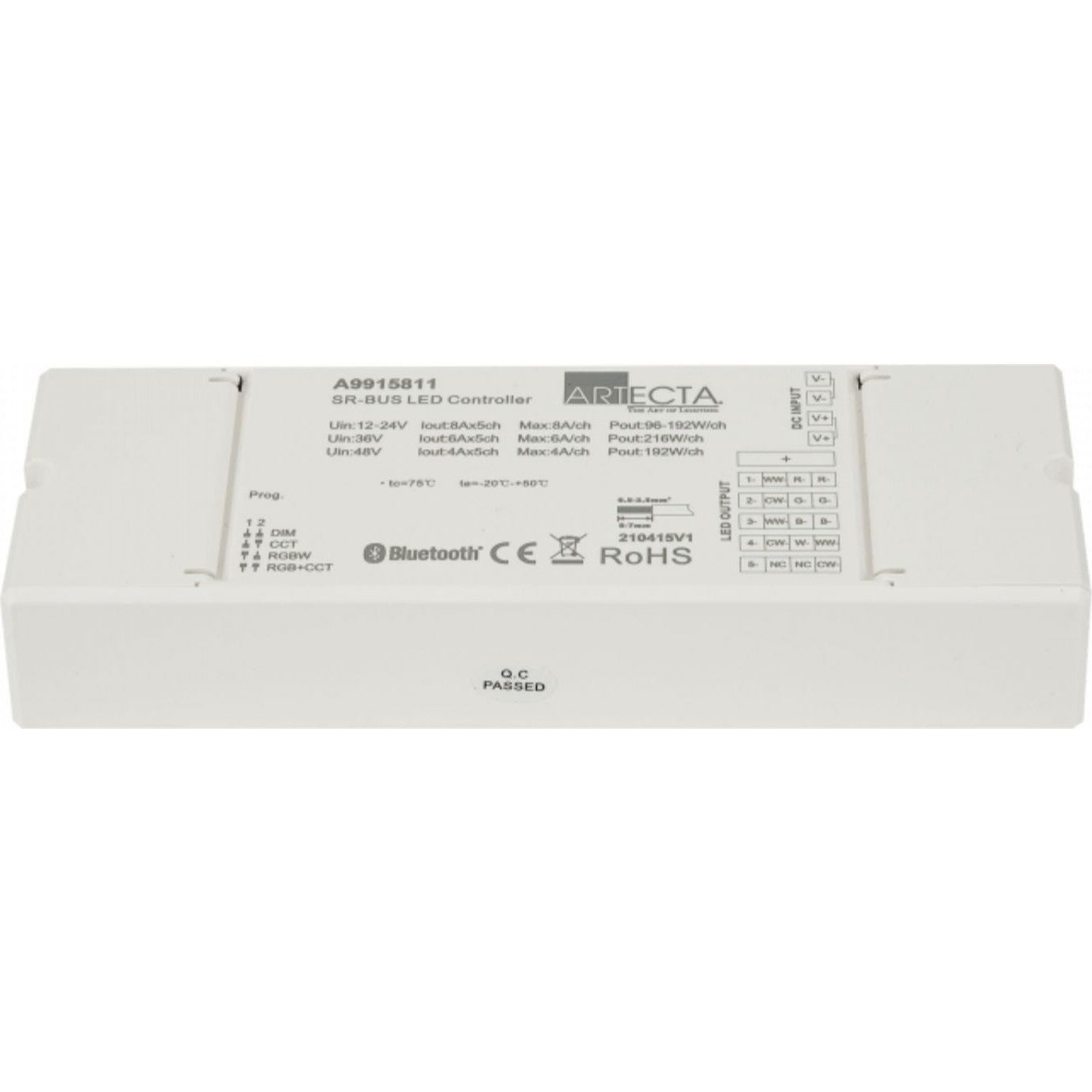 Artecta Bluetooth + RF LED-controller Alles-in-één RGB(W) LED-stripcontroller