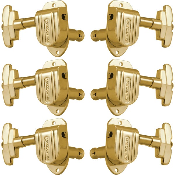 Grover 150G Imperial Machine Heads, 3 + 3, Gold gitaar stemmechanieken