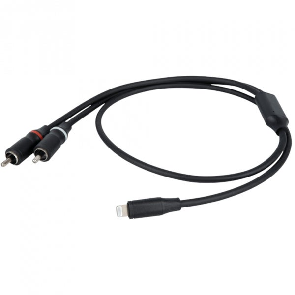 DAP FL100 Lightning naar 2 RCA male 0,75 m