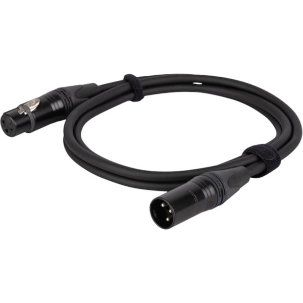 DAP FLN01 - Mic/Line-kabel XLR M/F 3P Neutrik NC3-BAG 1,5 m Verzilverd