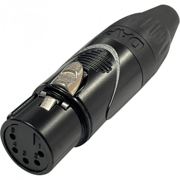 DAP XLR 5P X-type - female Zwarte einddop - nikkelen behuizing zwart