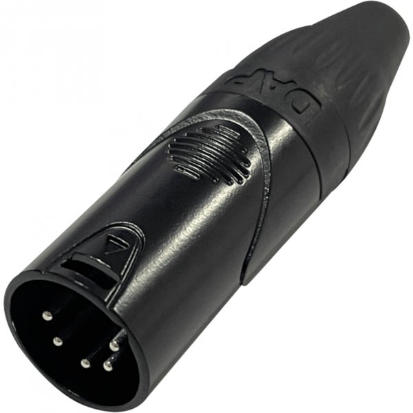 DAP XLR 5P X-type - male Zwarte einddop - zwarte behuizing