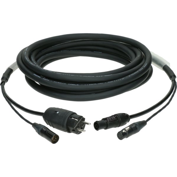 Klotz H1A55NU005 DMX & power 3G1.5 hybrid cable XLR 5p + Schuko => powerCON TRUE1