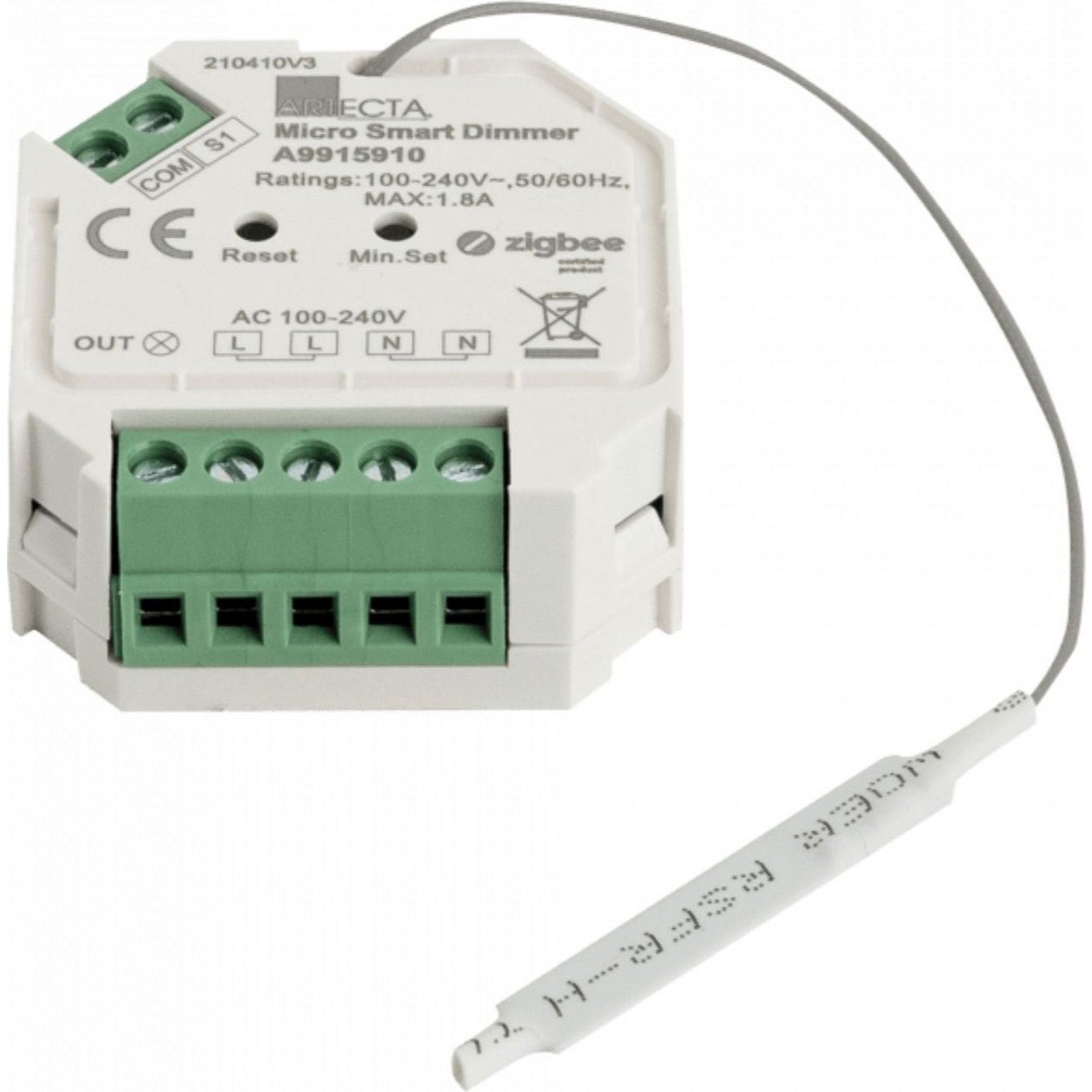 Artecta ZigBee micro smart dimmer 1-kanaals dimmer met ZigBee protocol