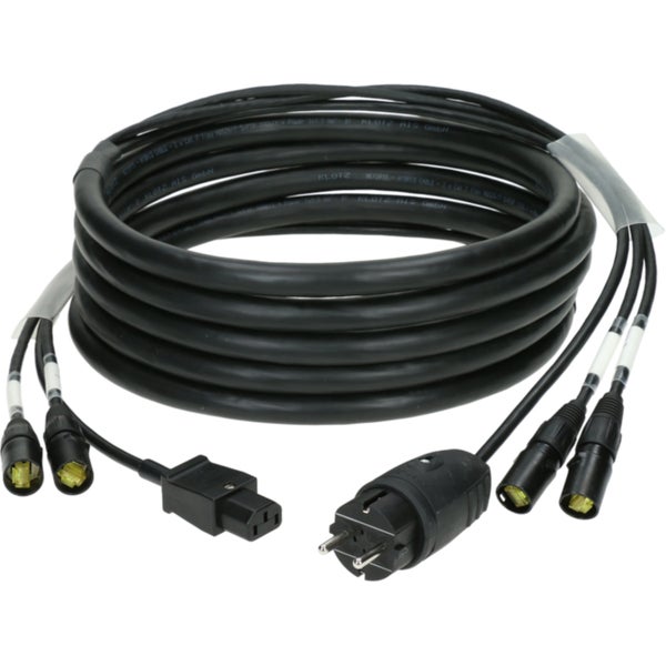 Klotz H1P99NI010 CAT7 & power 3G2.5 hybrid cable 2x etherCON + Schuko => IEC 10m
