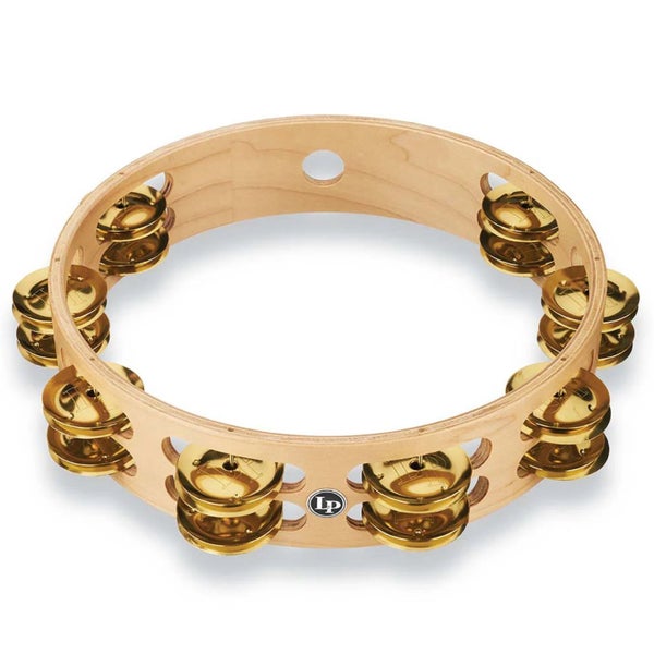 Latin Percussion LP380B-BR Pro 10 Tambourine, Double Row Brass