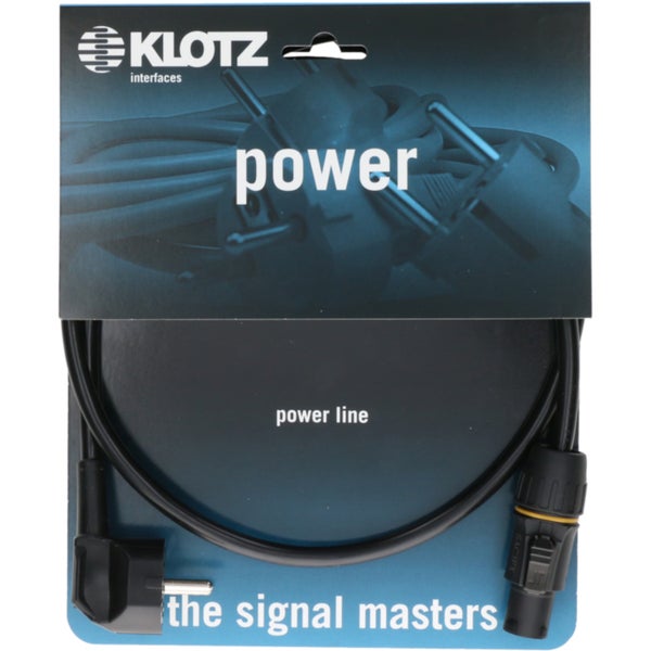 Klotz PCONATW0300 flexible H05VV-F power cable 3G 1.5 mm² Schuko 90° - PowerTwist TR1 3 meter