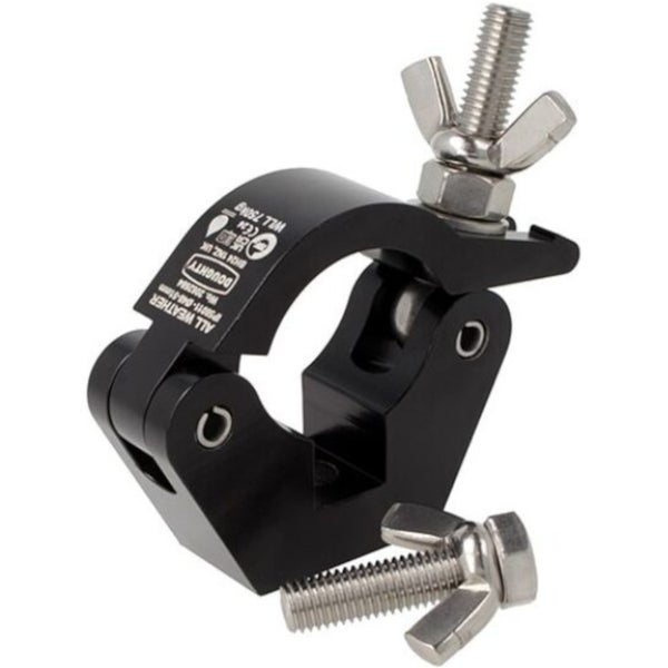Doughty IP58011 SLIMLINE HOOK CLAMP (Black) - STAINLESS STEEL
