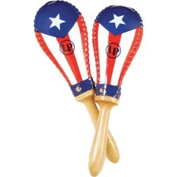 Latin Percussion LP393-PR Salsa Rawhide Maracas PR Flag