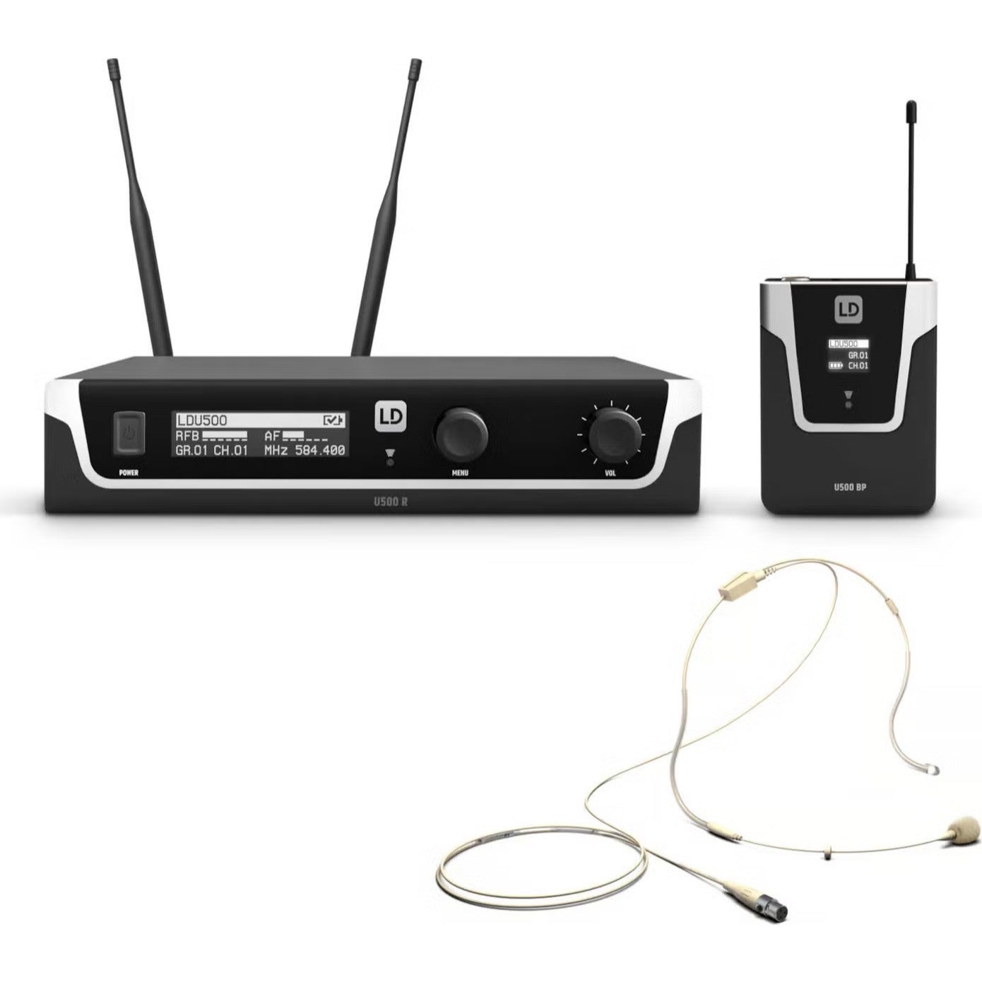 LD Systems U505 BPHH draadloze headset-microfoon (584 - 608 MHz)