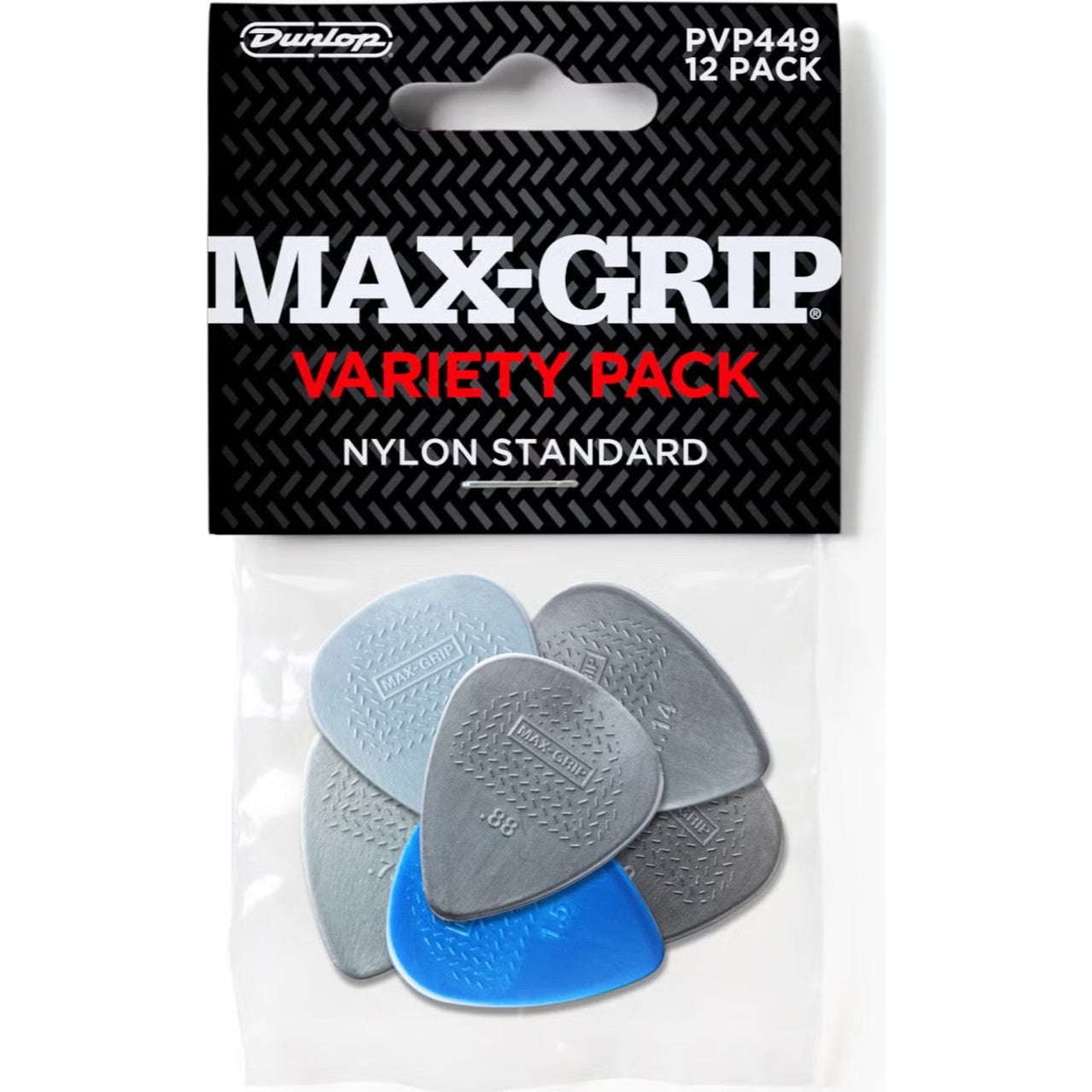 Dunlop PVP499 Max-Grip Variety Pack Nylon Standard (uppsättning om 12 stycken)