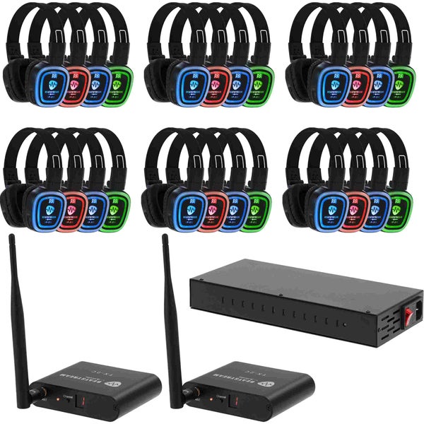 Devine BeatStream Silent Disco set met 48 hooftelefoons + 2 TX-2C transmitters