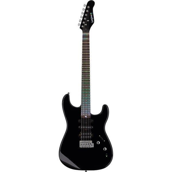 Litejam RGB24 Smart Learning Electric Guitar Black met 144 RGB LED toets en gigbag