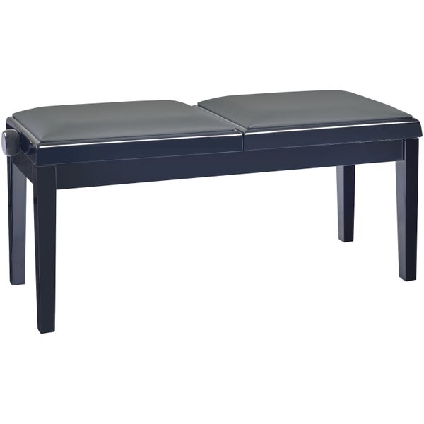 Konig & Meyer 13949 Double-seat piano bench hoogglans zwart, zitting zwart imitatieleer