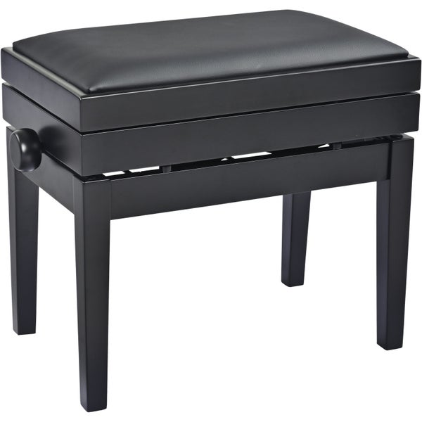 Konig & Meyer 13956 Piano bench with sheet music storage matzwart, zitting zwart imitatieleer