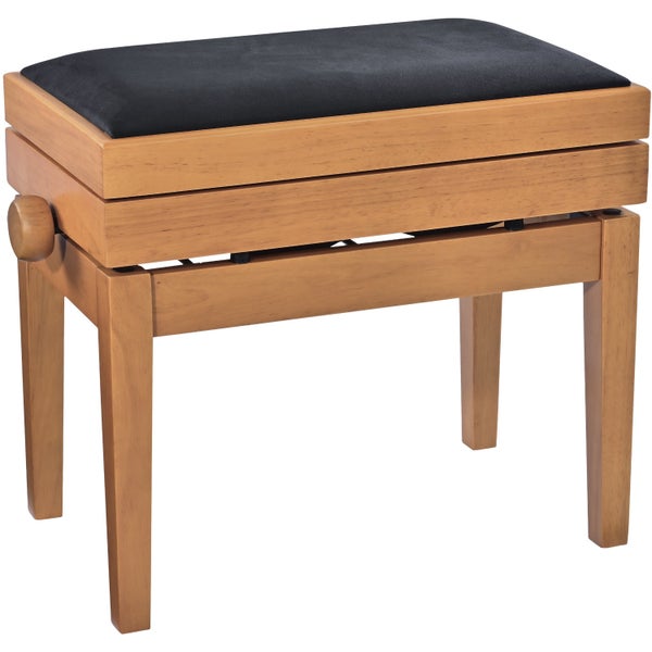 Konig & Meyer 13957 Piano bench with sheet music storage naturel mat, zitting zwart velours