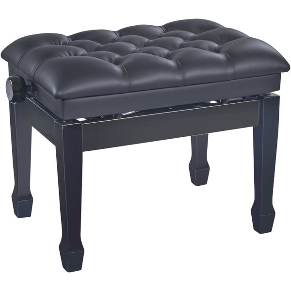 Konig & Meyer 13965 Hydraulic piano bench hoogglans zwart, zitting zwart imitatieleer