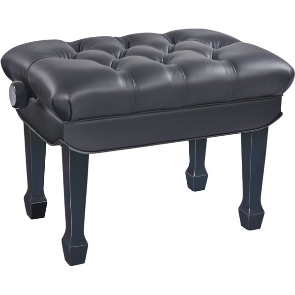 Konig & Meyer 13968 Hydraulic piano bench hoogglans zwart, zitting zwart echt leder