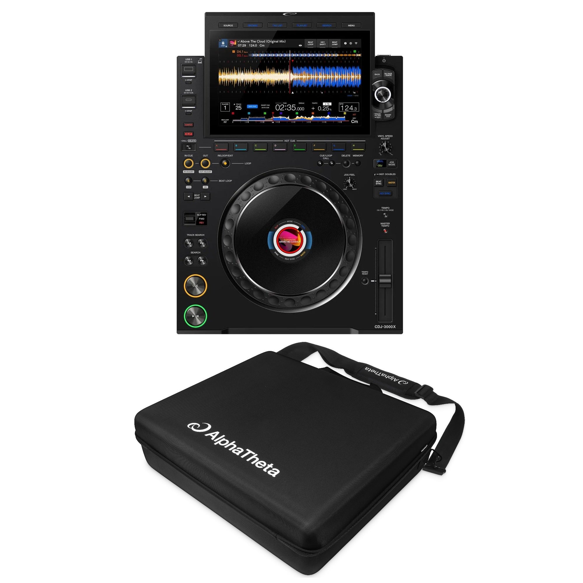 AlphaTheta CDJ-3000X inclusief flightcase