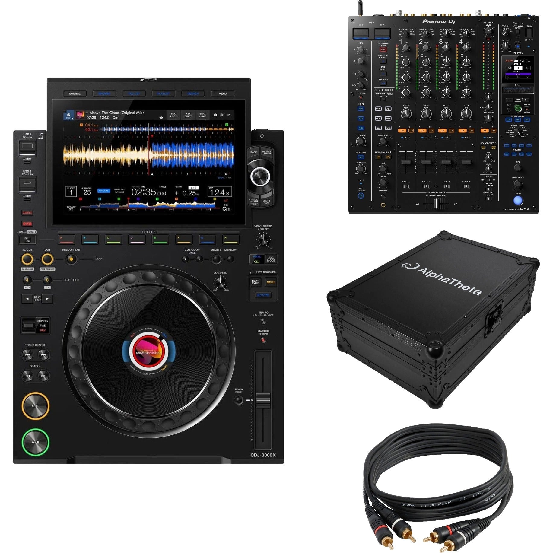 AlphaTheta CDJ-3000X inclusief flightcase