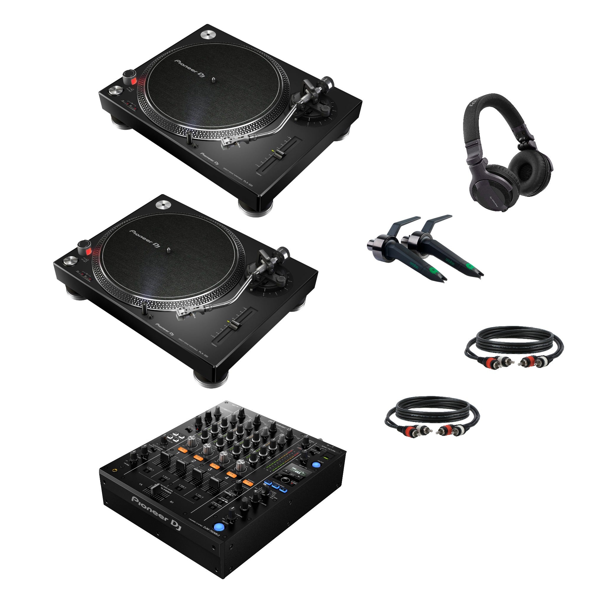 Pioneer DJ PLX-500 DJ-draaitafel Starterset met Pioneer DJ DJM-750MK2 mixer