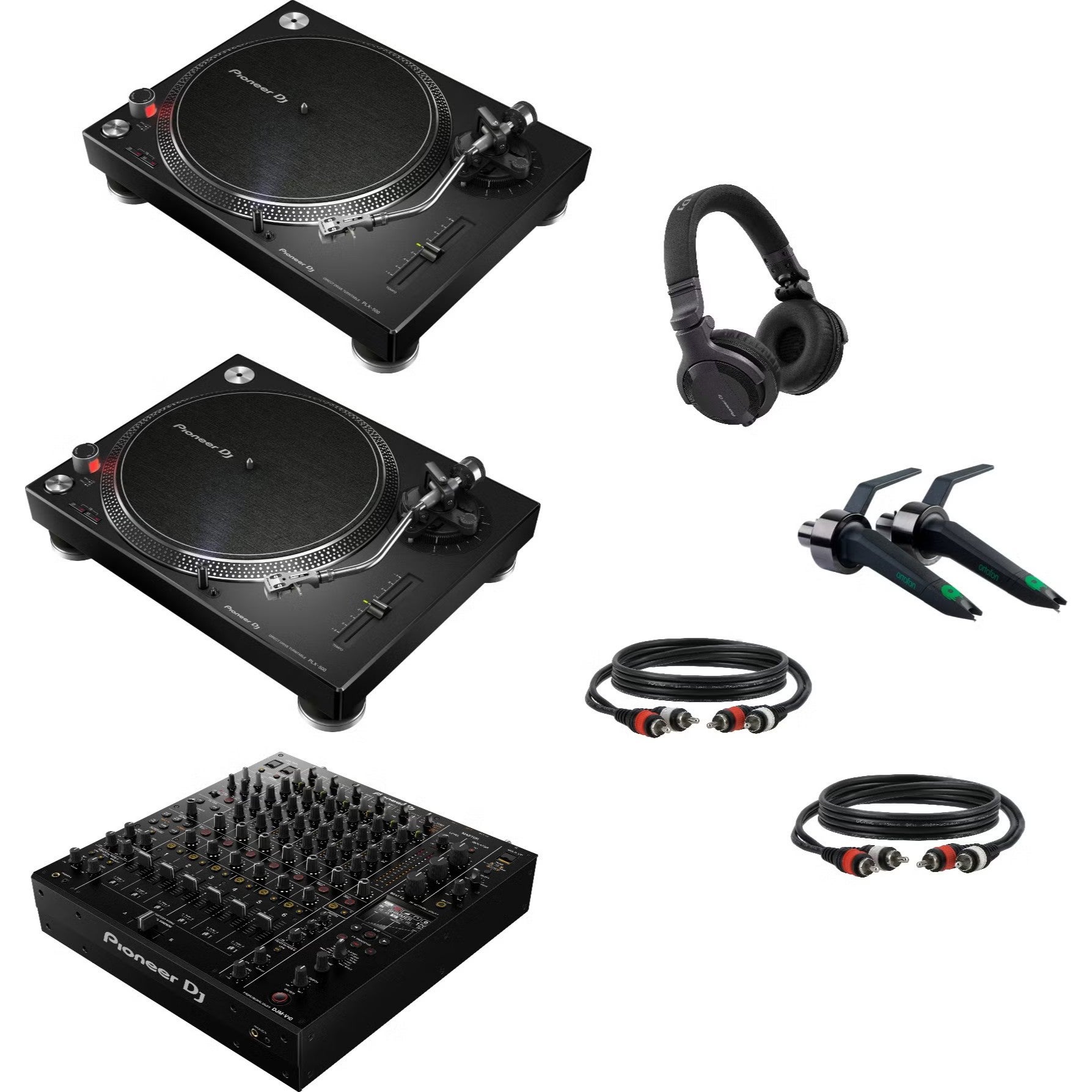 Pioneer DJ PLX-500 DJ-draaitafel Starterset met Pioneer DJ DJM-V10 mixer