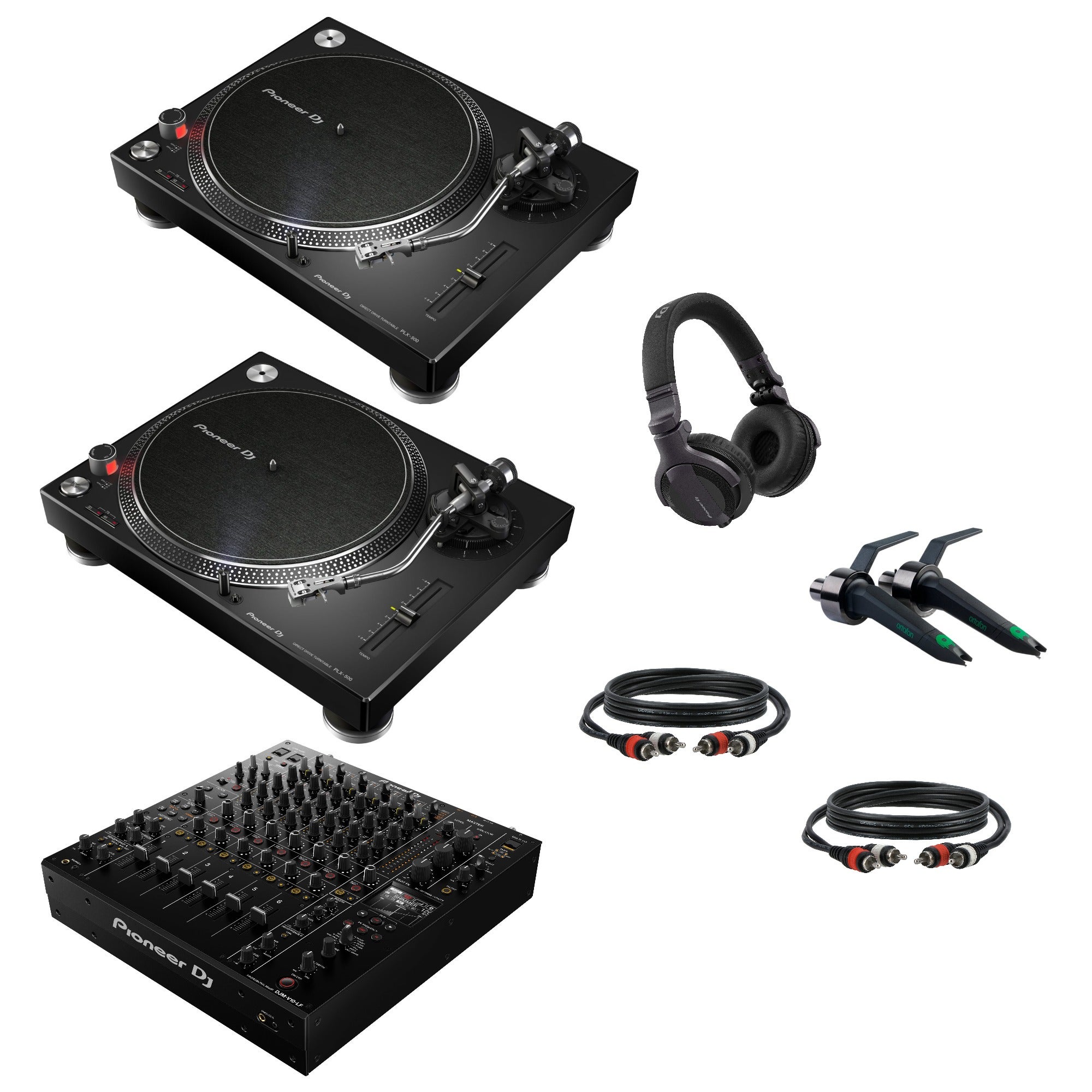 Pioneer DJ PLX-500 DJ-draaitafel Starterset met Pioneer DJ DJM-V10-LF mixer