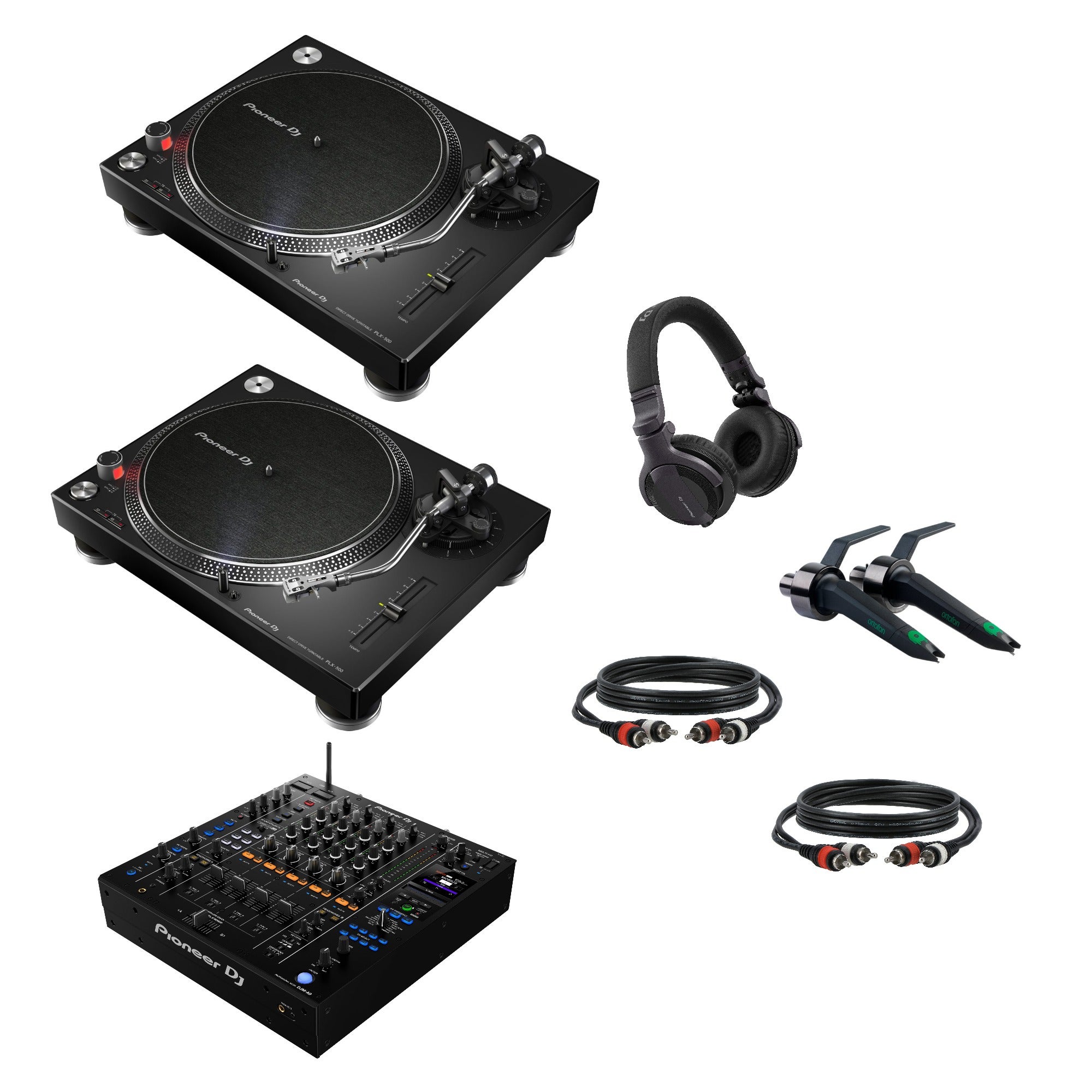 Pioneer DJ PLX-500 DJ-draaitafel Starterset met Pioneer DJ DJM-A9 mixer
