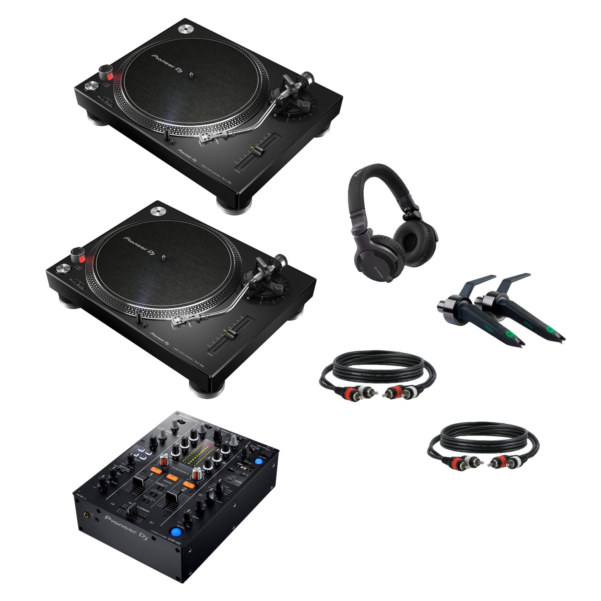 Pioneer DJ PLX-500 DJ-draaitafel Starterset met Pioneer DJ DJM-450 mixer