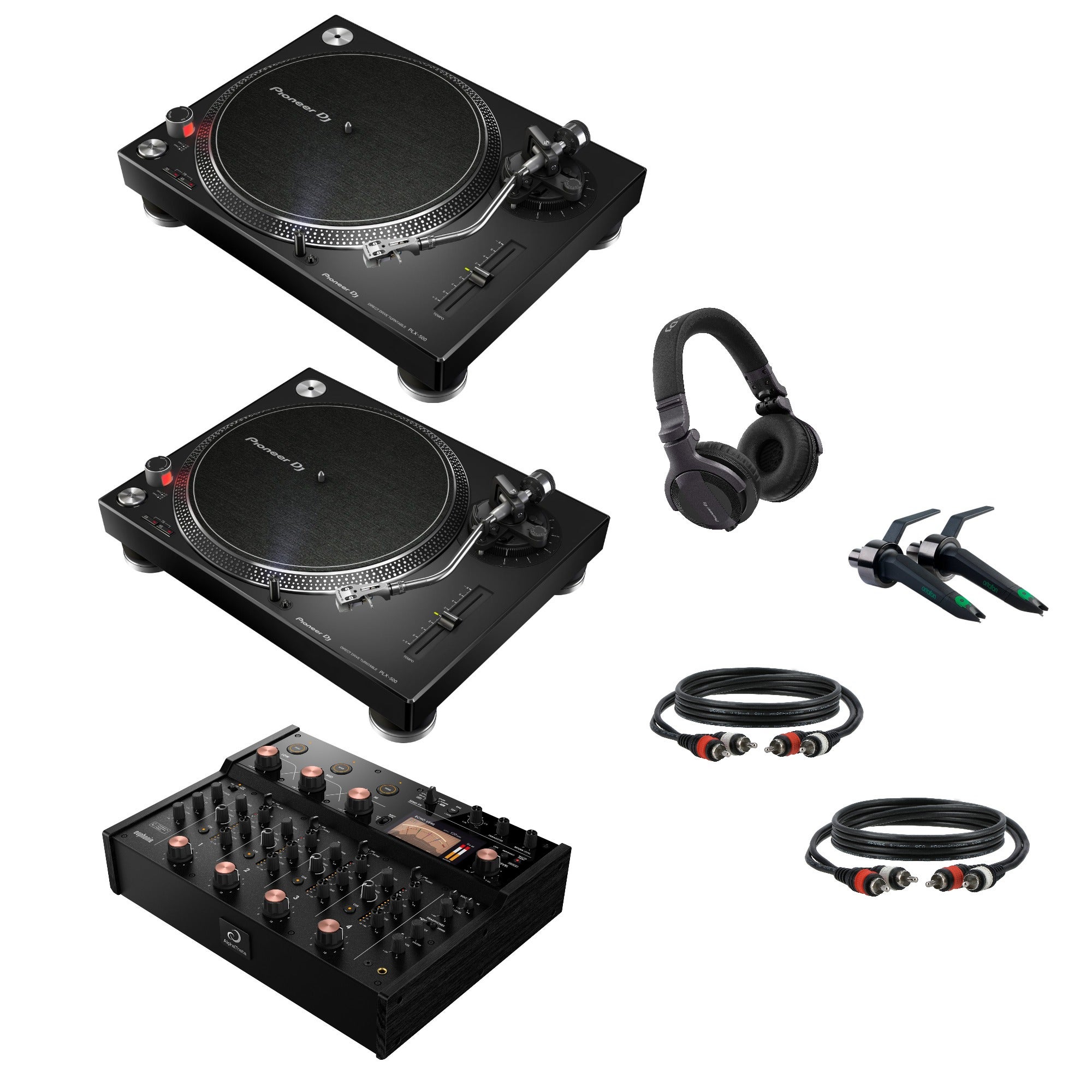 Pioneer DJ PLX-500 DJ-draaitafel Starterset met AlphaTheta Euphonia rotarymixer