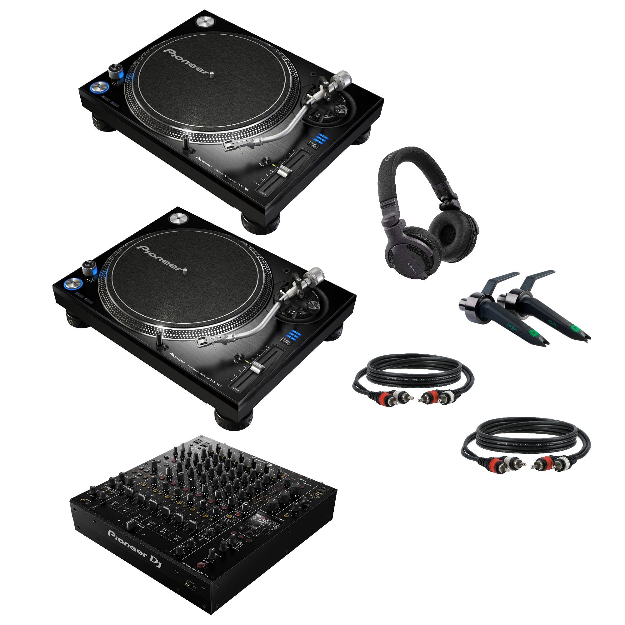 Pioneer DJ PLX-1000 DJ-draaitafel Starterset met Pioneer DJ DJM-V10 mixer