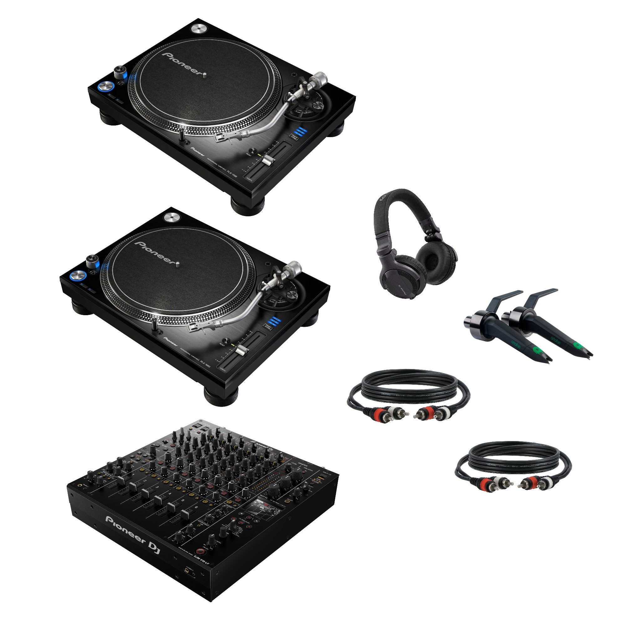 Pioneer DJ PLX-1000 DJ-draaitafel Starterset met Pioneer DJ DJM-V10-LF mixer