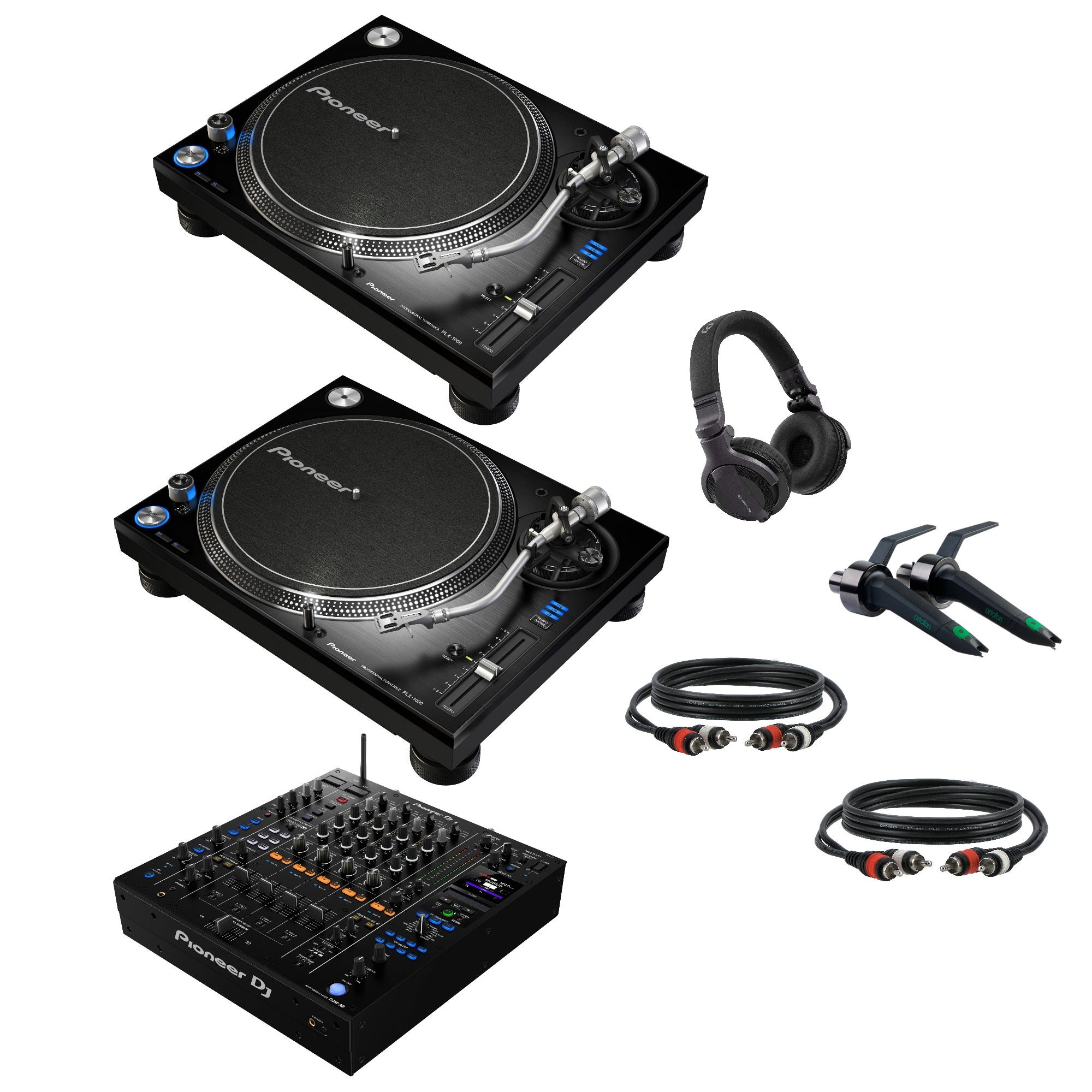 Pioneer DJ PLX-1000 DJ-draaitafel Starterset met Pioneer DJ DJM-A9 mixer