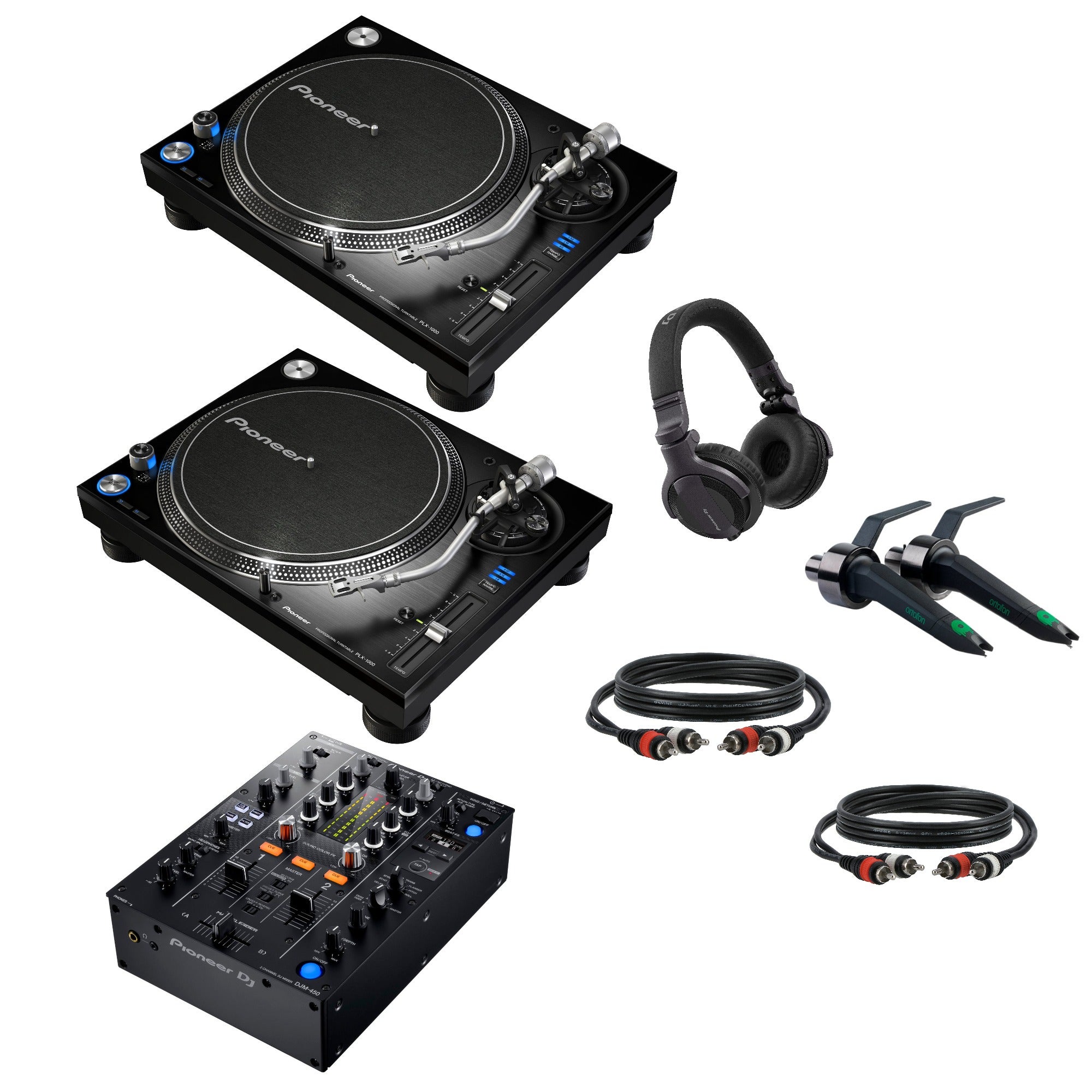 Pioneer DJ PLX-1000 DJ-draaitafel Starterset met Pioneer DJ DJM-450 mixer