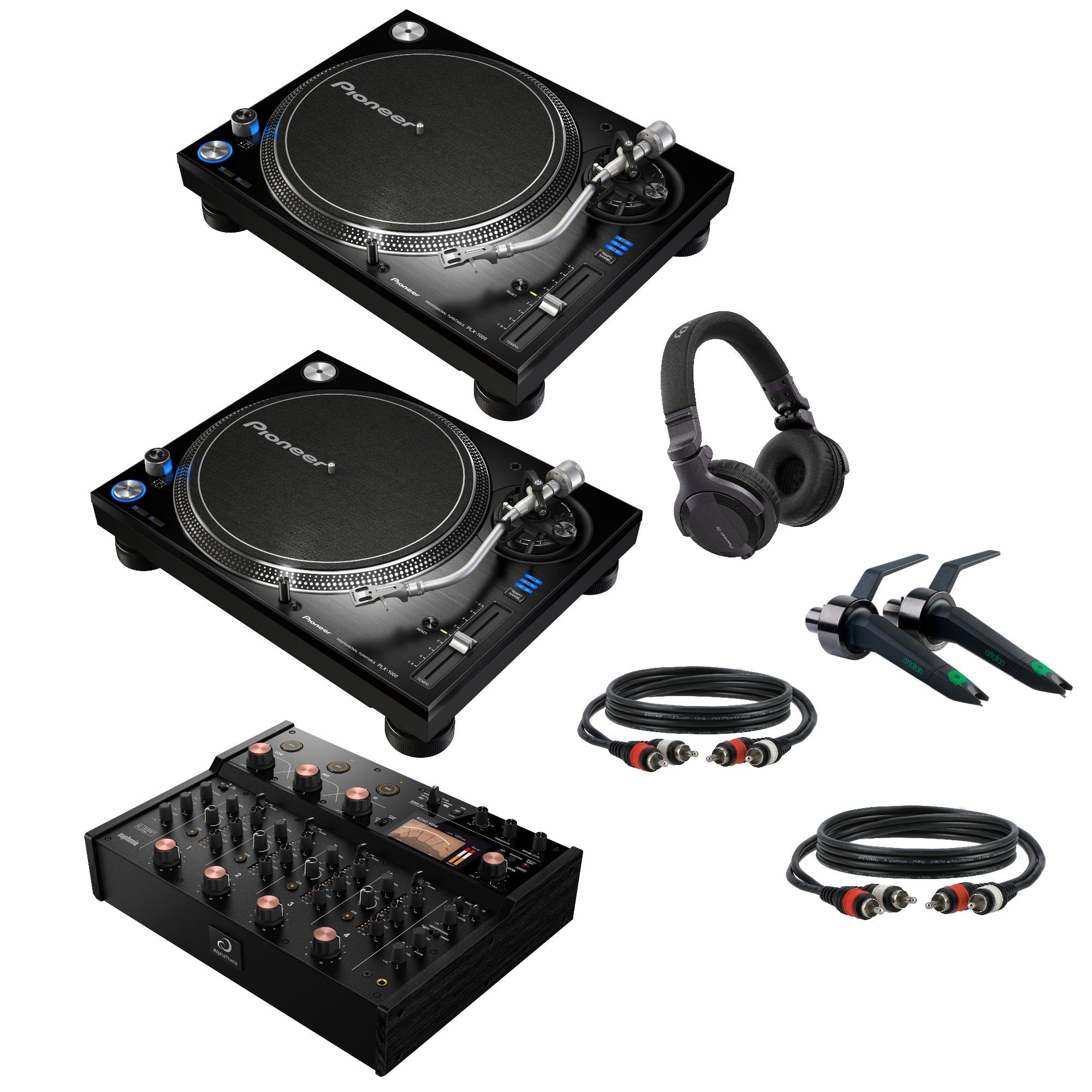 Pioneer DJ PLX-1000 DJ-draaitafel Starterset met AlphaTheta Euphonia mixer