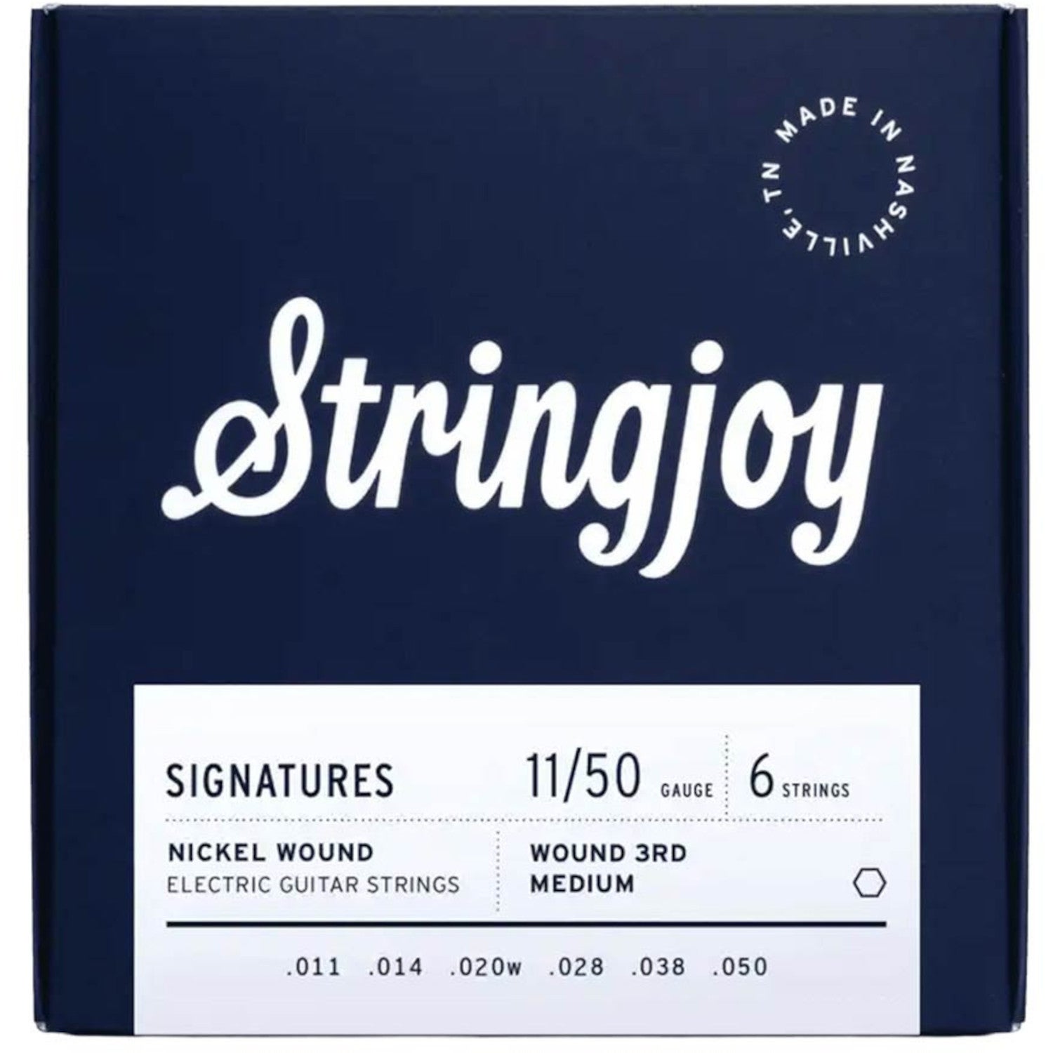 Stringjoy Signature Series SJ-NW1150W3 Electric Guitar Nickel 11-50 strängset till elgitarr