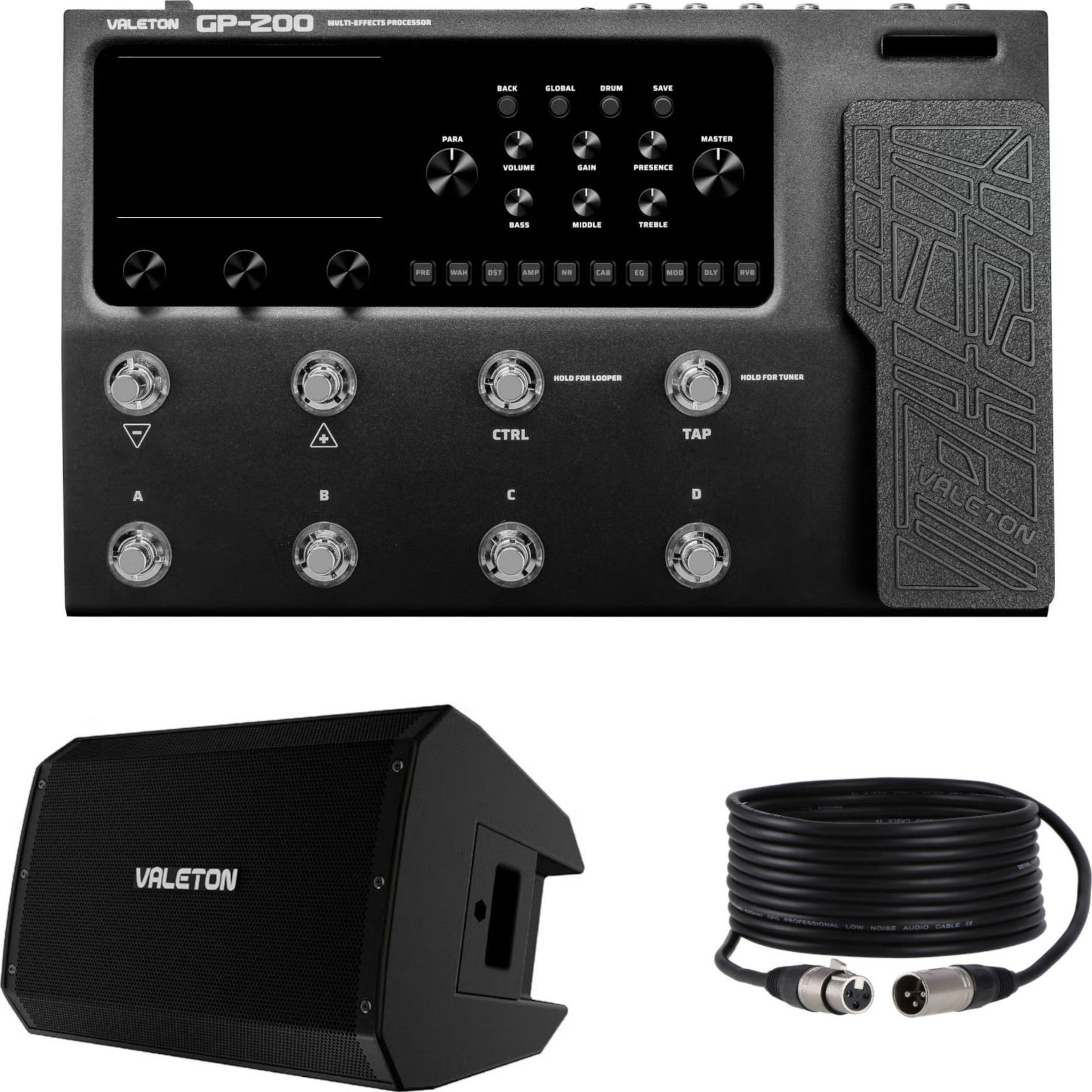 Valeton GP-200 met actieve FRFR speakerkast