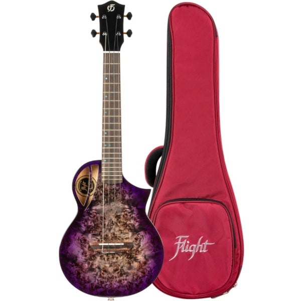 Flight Royal Series Aviator Galaxy Tenor CE Cosmic Purple tenor ukelele met gigbag