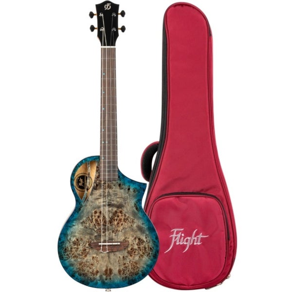 Flight Royal Series Aviator Galaxy Baritone CE Cosmic Blue bariton ukelele met gigbag