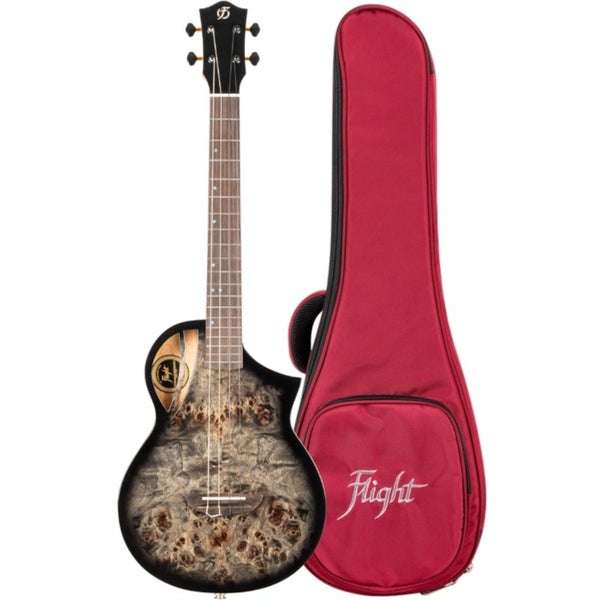 Flight Royal Series Aviator Galaxy Baritone CE Cosmic Brown bariton ukelele met gigbag