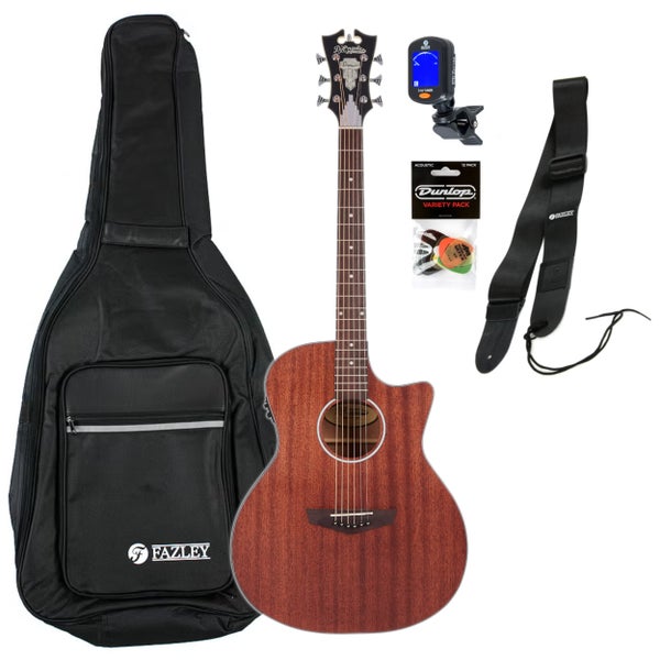 D'Angelico Premier Gramercy LS Natural Mahogany elektrisch-akoestische westerngitaar starterset