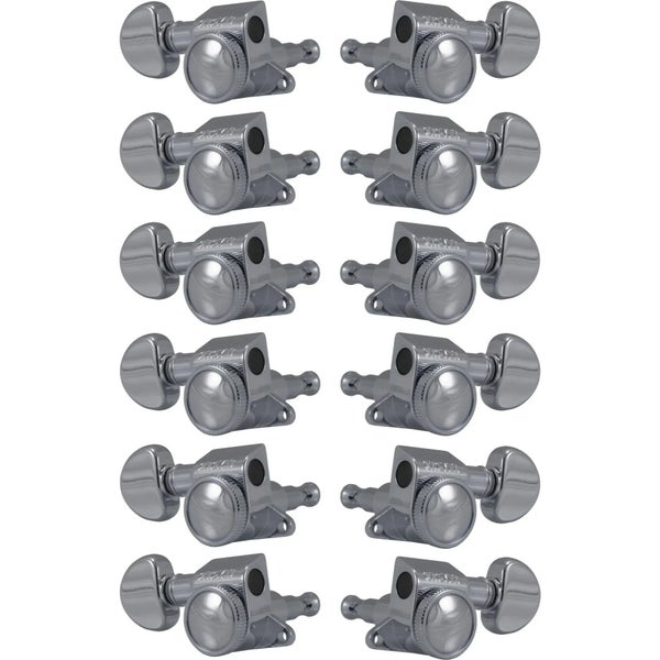 Grover 505C12 Mini Roto-Grip Locking Rotomatics - 12-String Guitar Machine Heads, 6 + 6 - Chrome