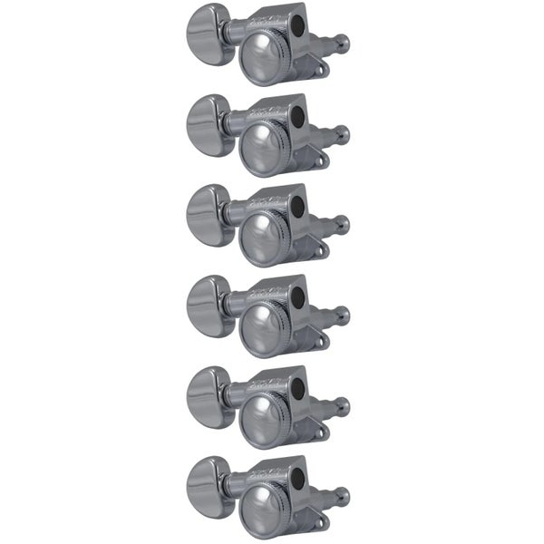 Grover 505CL6 Mini Roto-Grip Locking Rotomatics - Guitar Machine Heads, 6-in-Line, Lefthand, Treble Side (Right) - Chrome