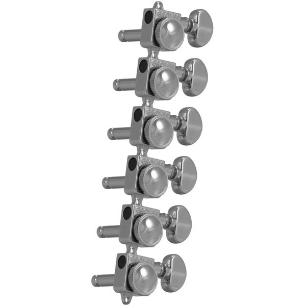 Grover 505FVC RotoGrip Locking Rotomatics for Vintage FStyle Tuners -Guitar Machine Heads, 6-in-Line, Bass Side (Left) - Chrome