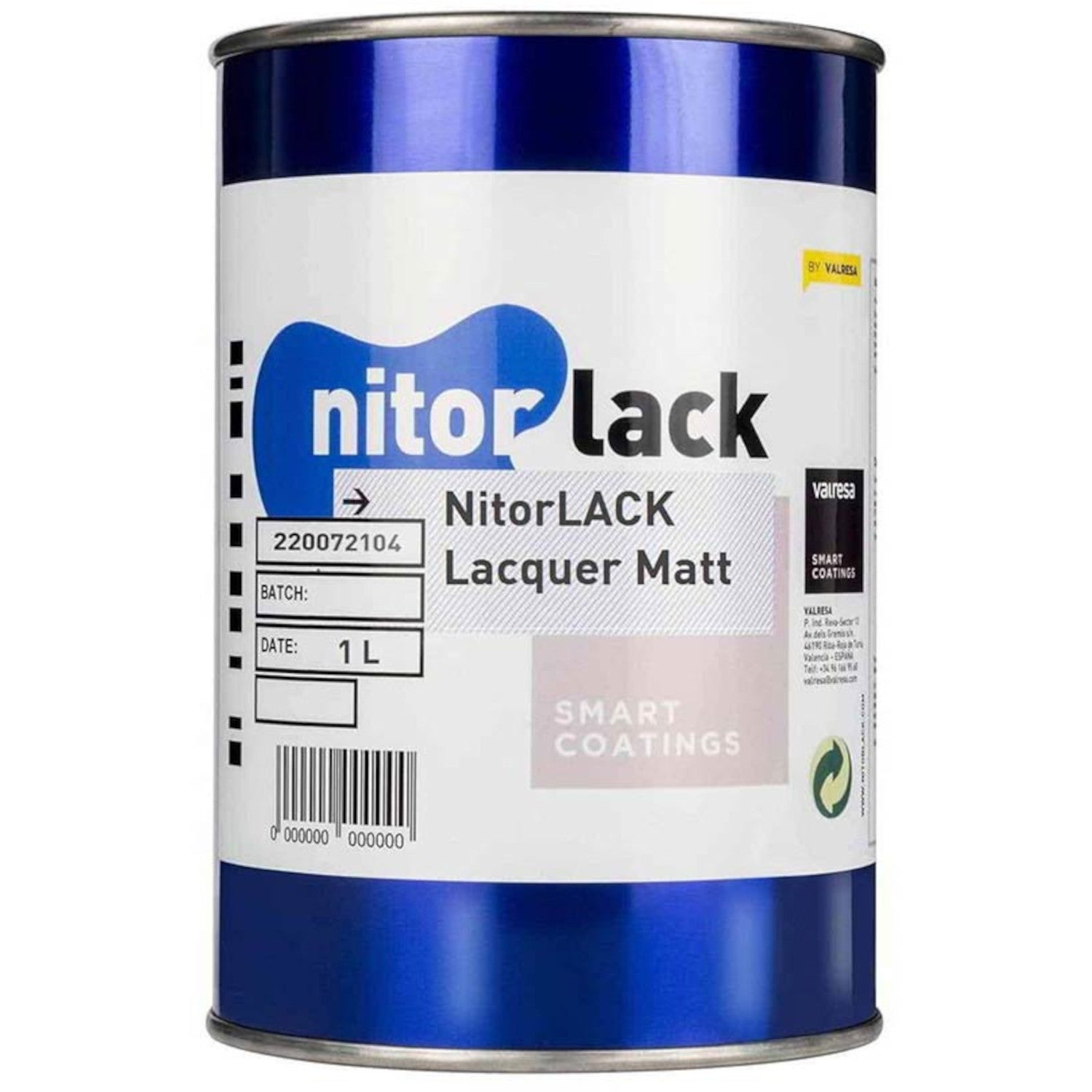 NitorLACK N220072104 Nitrocellulose Lacquer Matte Clear 1000ml Can
