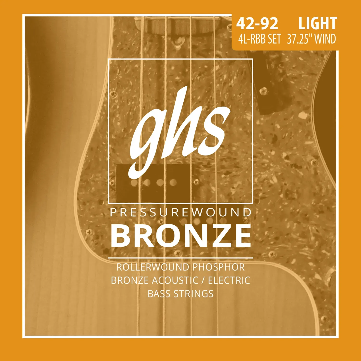 GHS Pressurewound Bronze Light .042-.092 4-String strängset för basgitarr