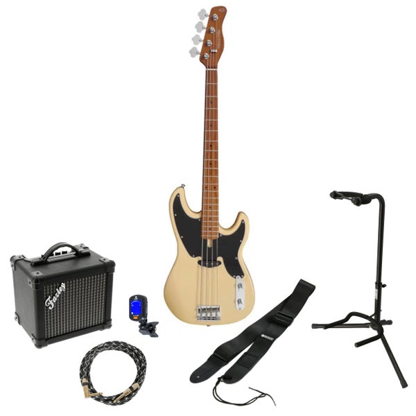 Sire Marcus Miller D5-4 Alder Vintage White elektrische basgitaar starterset