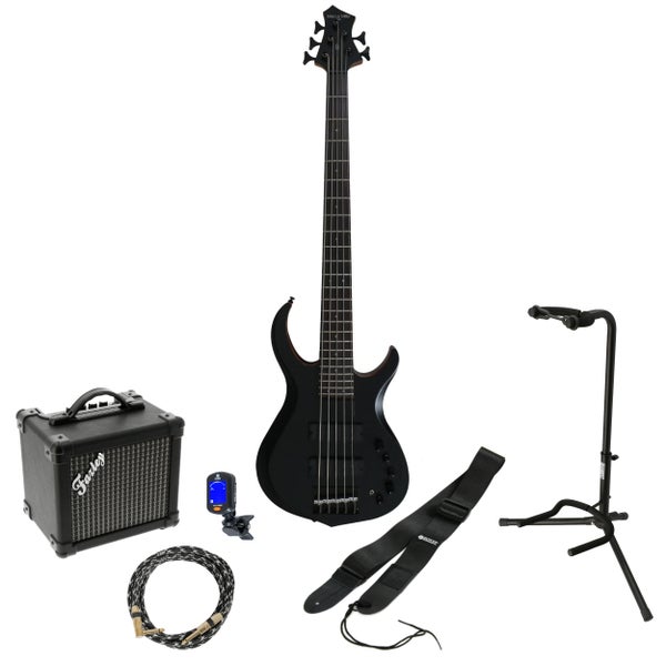 Sire Marcus Miller M2 2nd Generation 5-String Transparent Black 5-snarige elektrische basgitaar starterset